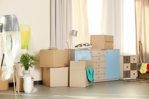 Removal team planning a move in Barbican near residential apartments