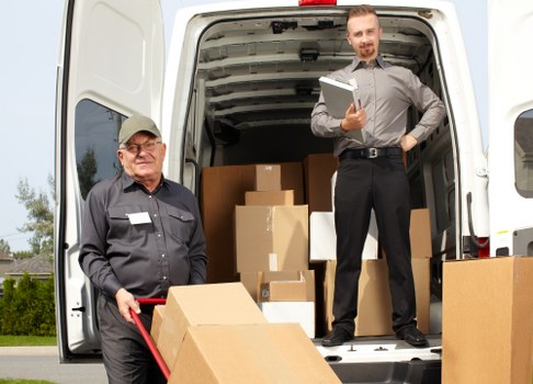 Man and van moving service near Barbican estate buildings