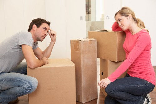 Loading furniture near Barbican residential buildings with access challenges