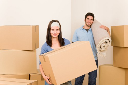 Furniture being moved from a Barbican apartment building with lift access